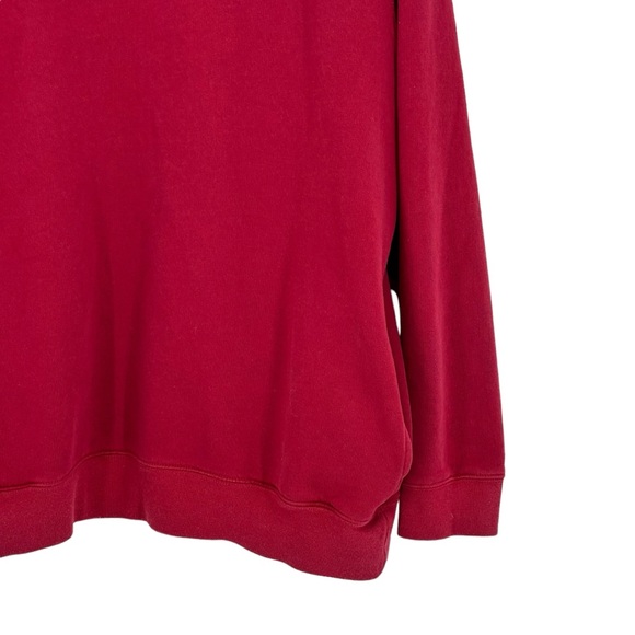 Vintage Men’s Size Large Tall Red Cotton/Polyester 1/4 Zip Sweatshirt w Pockets - Picture 5 of 8